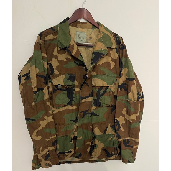 US Military Other - Vintage US Military Woodland Camo BDU Field Jacket Large Regular 1985 Ripstop